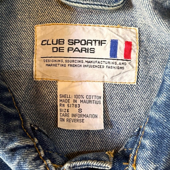 Men’s size S Vintage Club Portif De Paris Jean Jacket - Picture 2 of 3